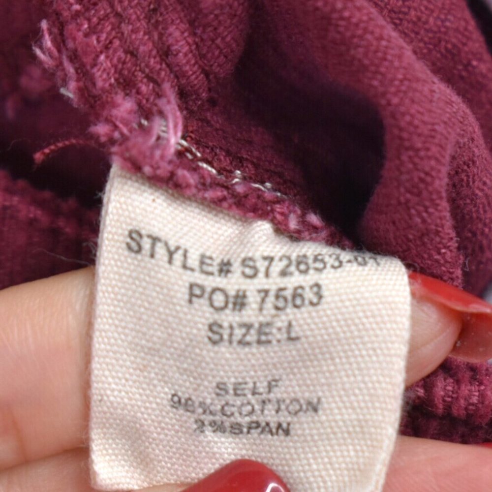 Altar'd State Skirt L Womens Front Zip Burgundy Corduroy Cotton Blend Holiday - Picture 9 of 10